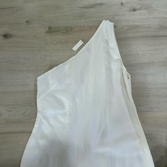 NWT Madewell One Shoulder Midi Dress in Lighthouse Ivory White NQ624 Size 6 - Picture 3 of 10